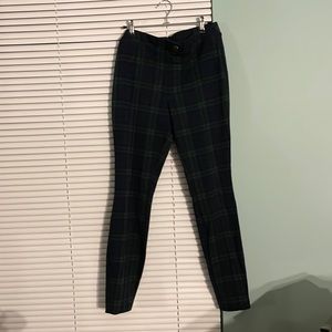 Green and blue checkered dress pants